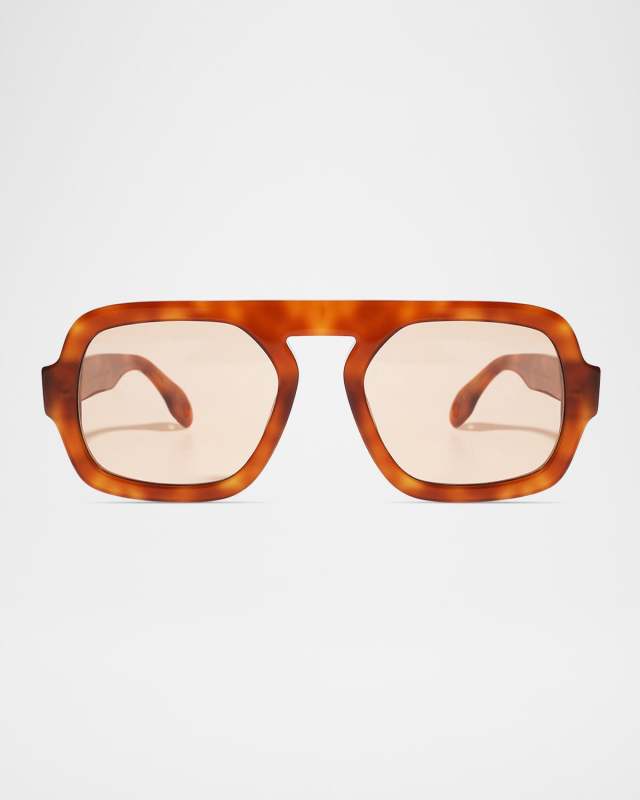 Jane Tortoise Acetate Aviator Sunglasses